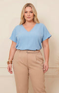 Blusa lisa con mangas - BLUSAS CURVY Boutiquemirel 