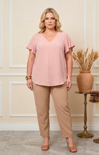 Blusa lisa con mangas - BLUSAS CURVY Boutiquemirel 