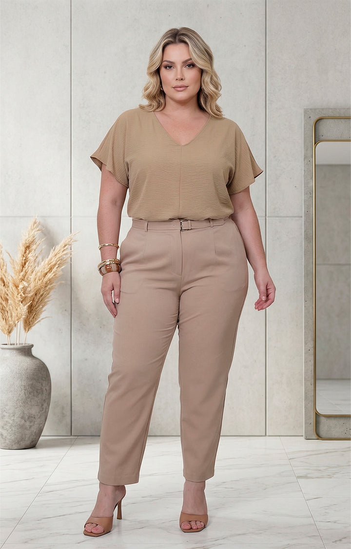 Blusa lisa con mangas - BLUSAS CURVY Boutiquemirel 