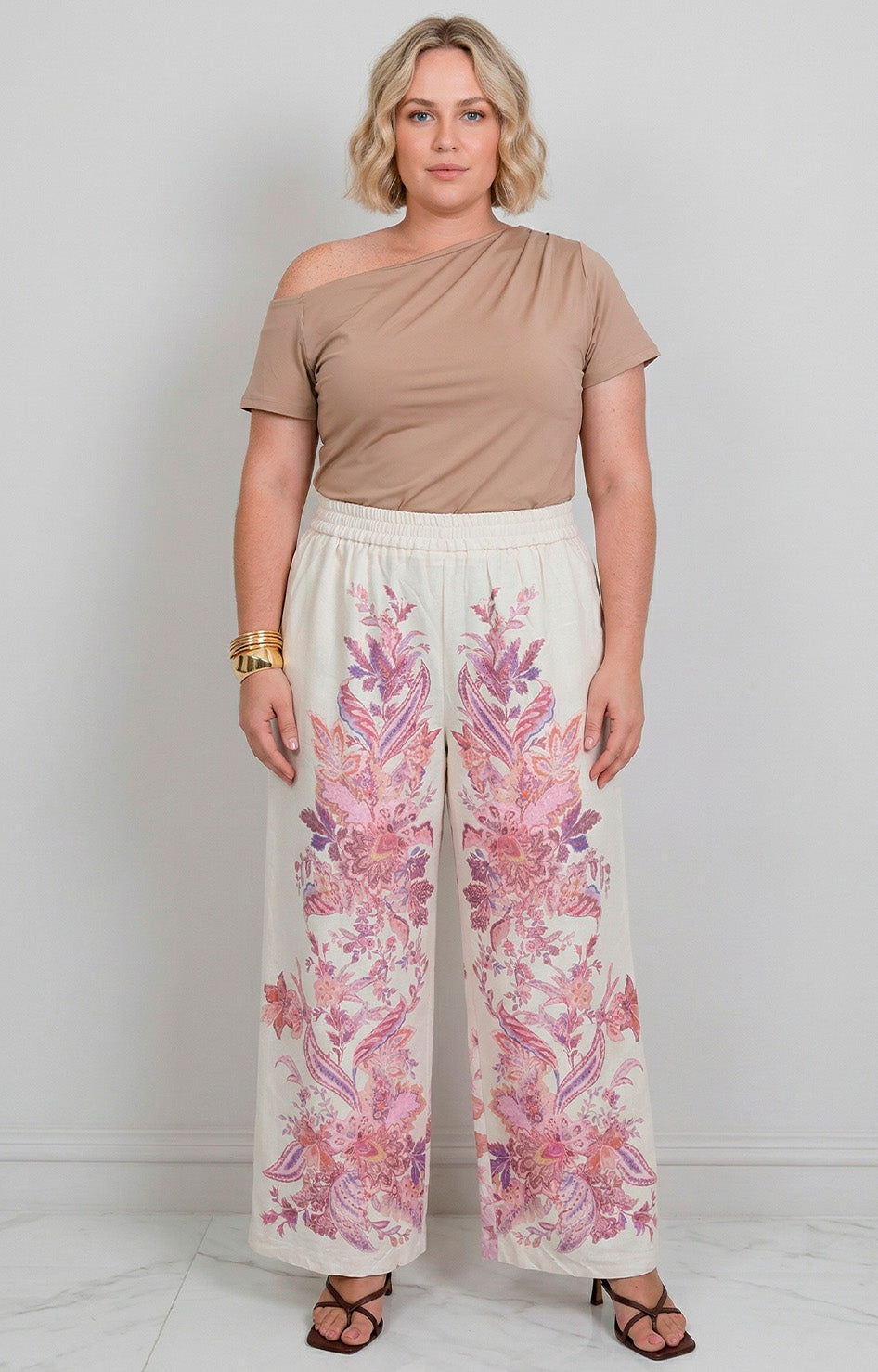 Pantalon estampado rosa - PANTALON CURVY Boutiquemirel 