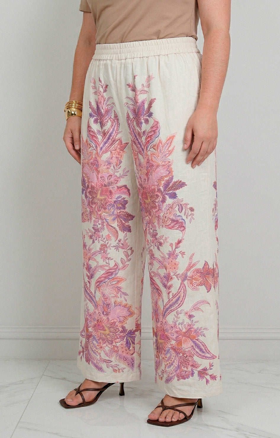 Pantalon estampado rosa - PANTALON CURVY Boutiquemirel 