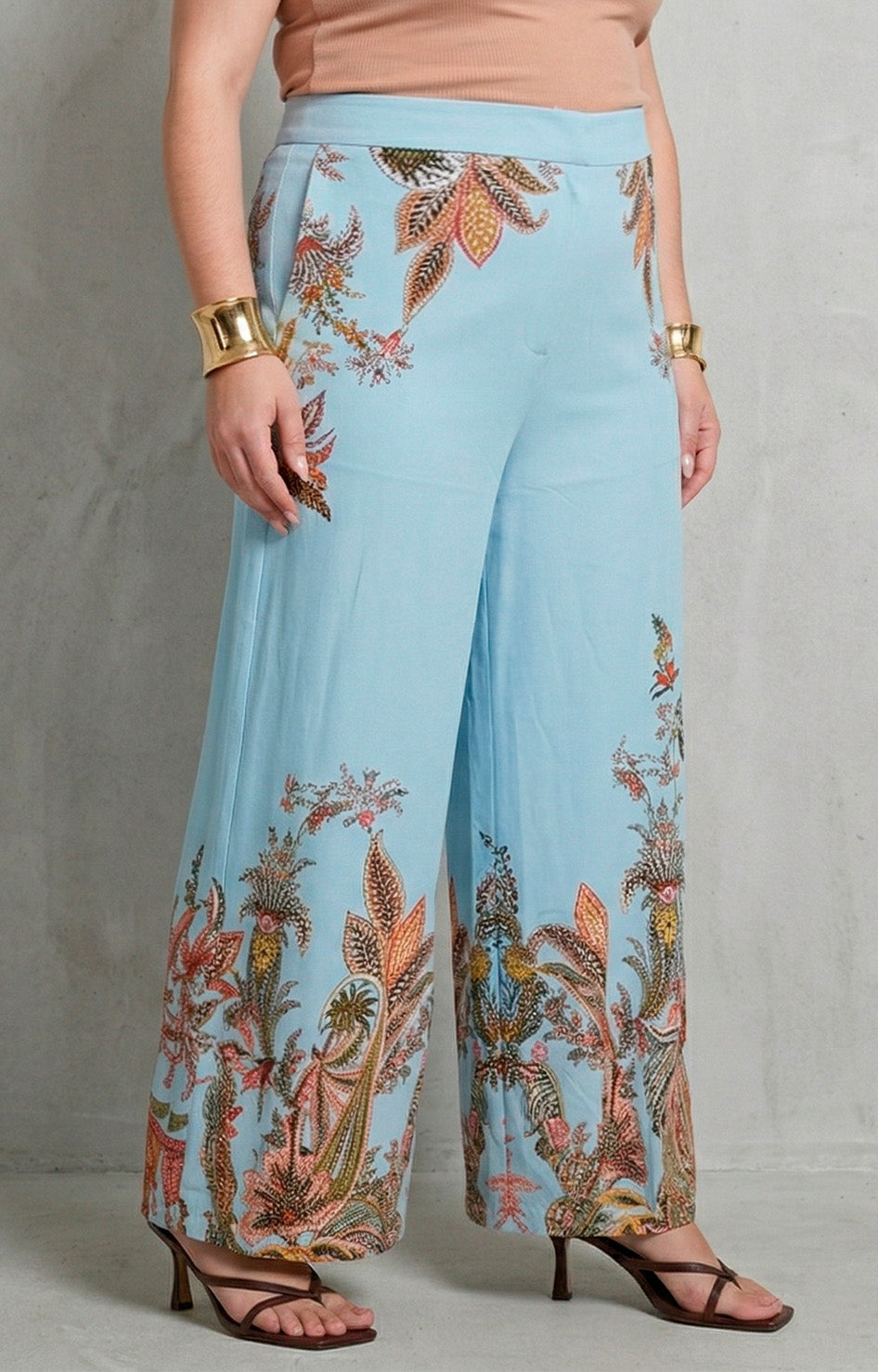 Pantalòn azul estampado - PANTALON CURVY Boutiquemirel 