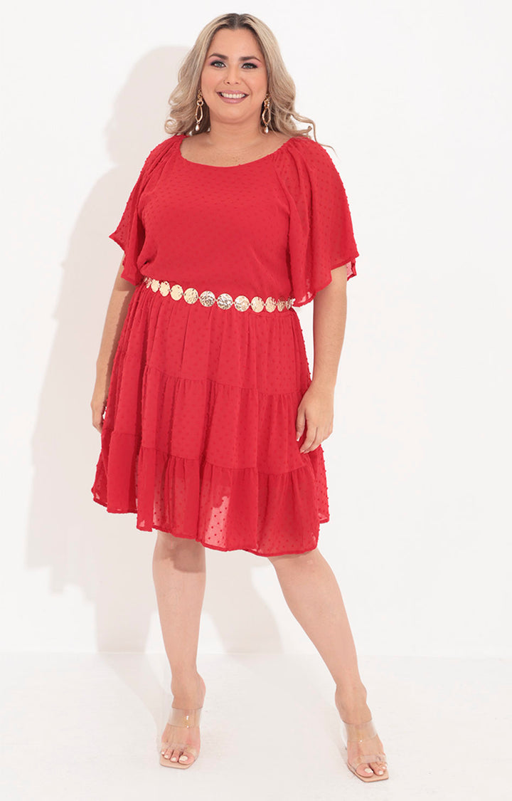 Vestido rojo con diseño 3D - VESTIDO Boutiquemirel 