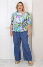 Blusa estampada palmera