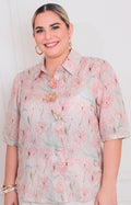 Blusa estampada con botones de flores - BLUSAS CURVY Boutiquemirel 