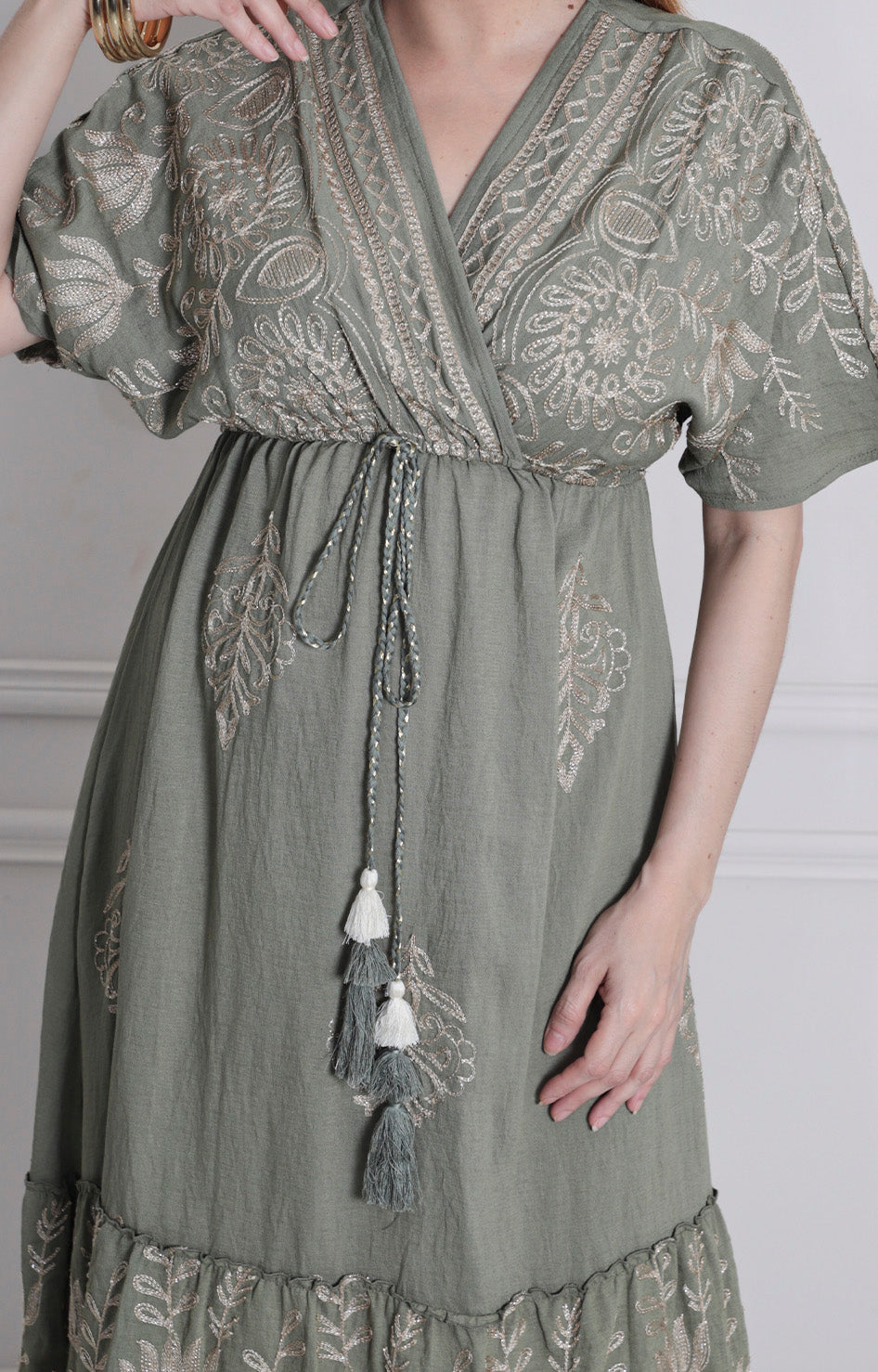 Vestido estampado con bordado - VESTIDO LARGO REGULAR Boutiquemirel 