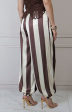 Pantalón de mezclilla regular Boutiquemirel con rayas verticales y cintura con resorte