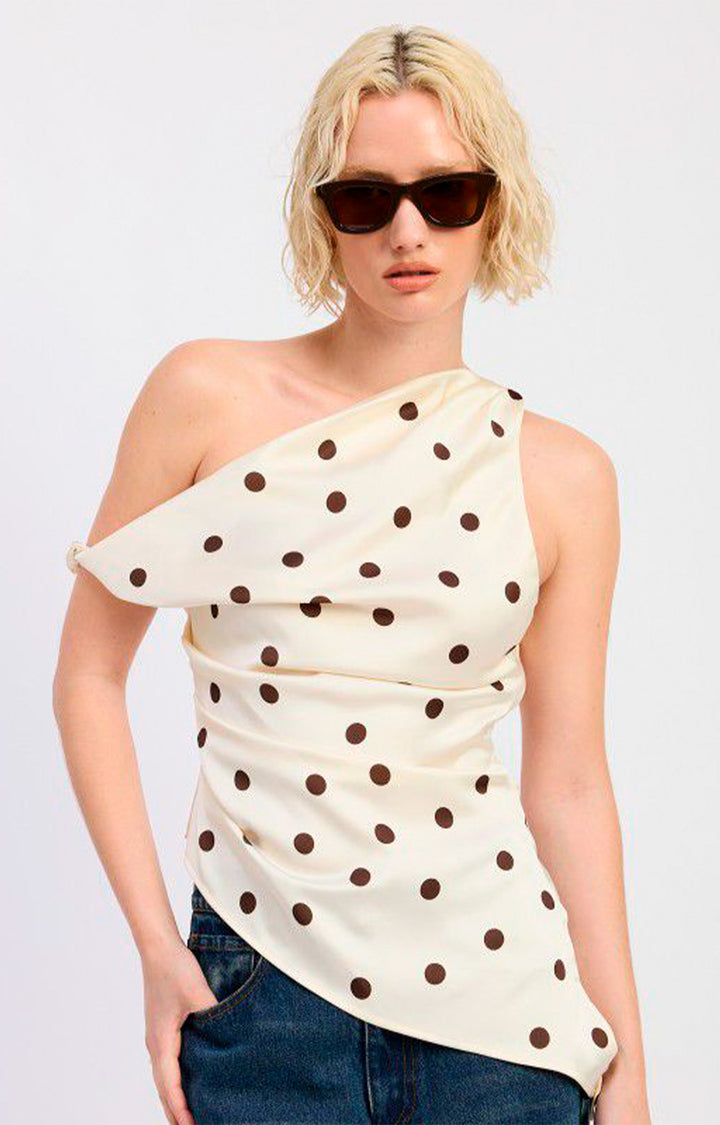 Blusa blanca polka dot
