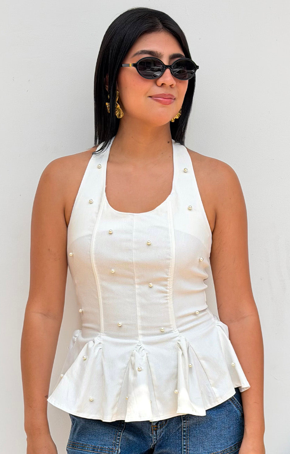 Blusa peplum con detalle - BLUSAS REGULAR Boutiquemirel 
