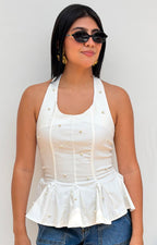 Blusa peplum con detalle - BLUSAS REGULAR Boutiquemirel 