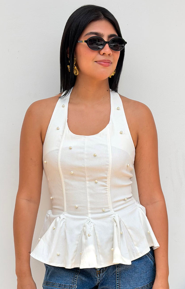 Blusa peplum con detalle - BLUSAS REGULAR Boutiquemirel 