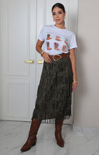 Blusa blanca estampado de botas