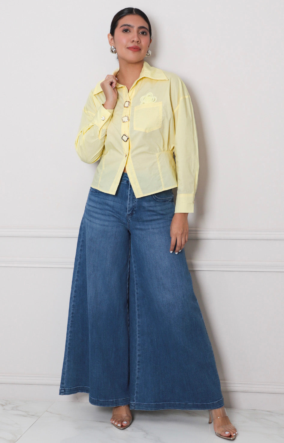 Blusa amarilla de manga larga - BLUSAS REGULAR Boutiquemirel 