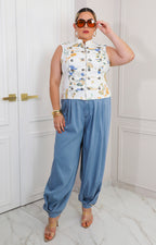 Blusa blanca estampada floral