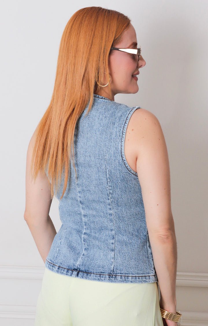 Blusa de mezclilla con botones - BLUSAS REGULAR Boutiquemirel 