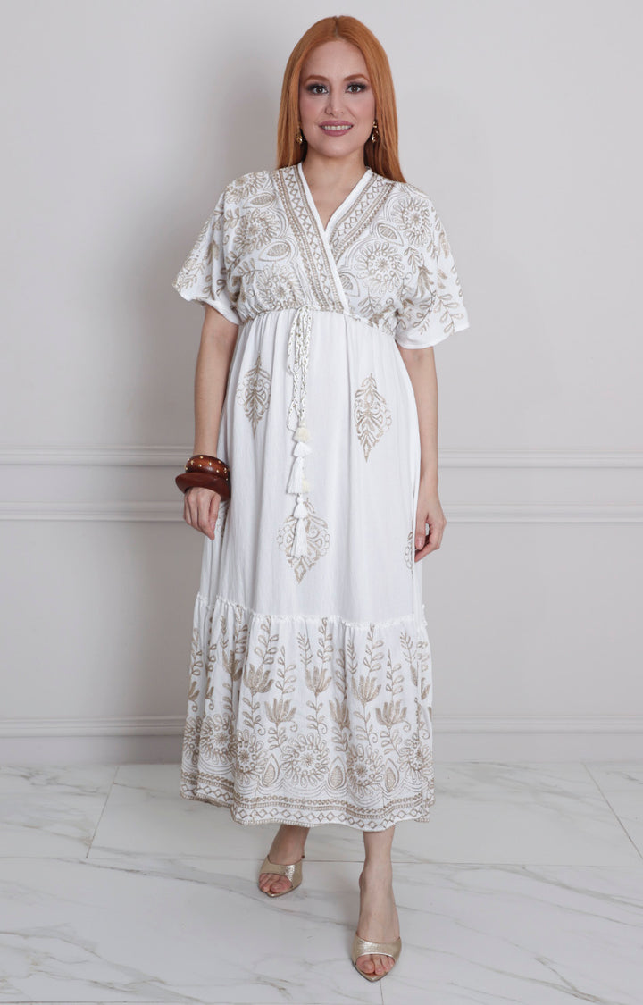 Vestido estampado con bordado - VESTIDO LARGO REGULAR Boutiquemirel 