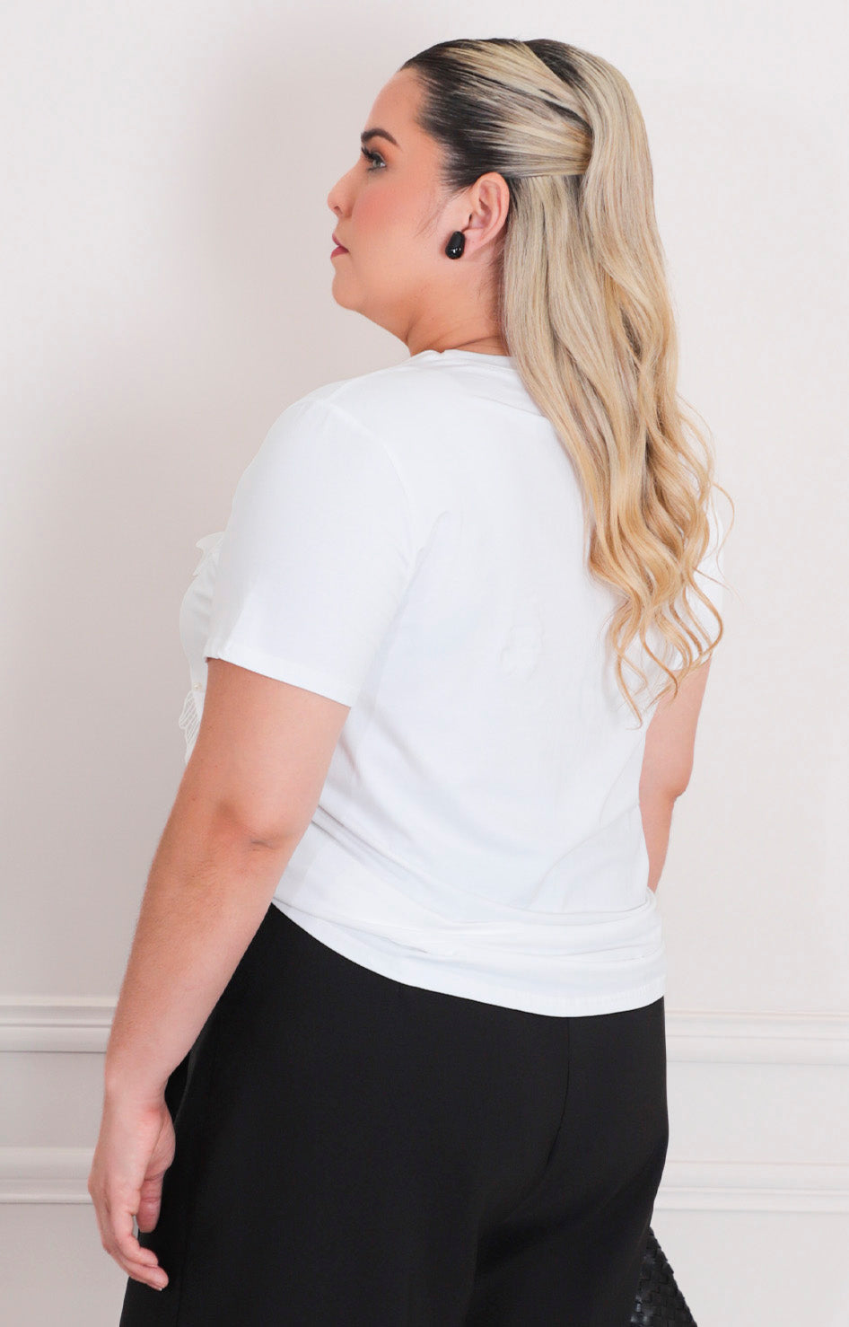 Blusa blanca estampado 3D