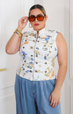 Blusa blanca estampada floral