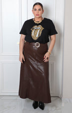 Blusa animal print con pedrería para curvy de la marca Boutiquemirel, con detalles brillantes y estilo moderno.
