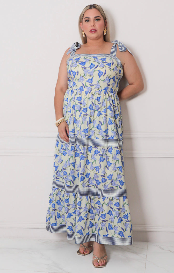 Vestido estampado de tirtantes - VESTIDO LARGO CURVY Boutiquemirel 