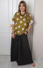 Blusa verde con estampado polka dot