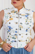 Blusa blanca estampada floral