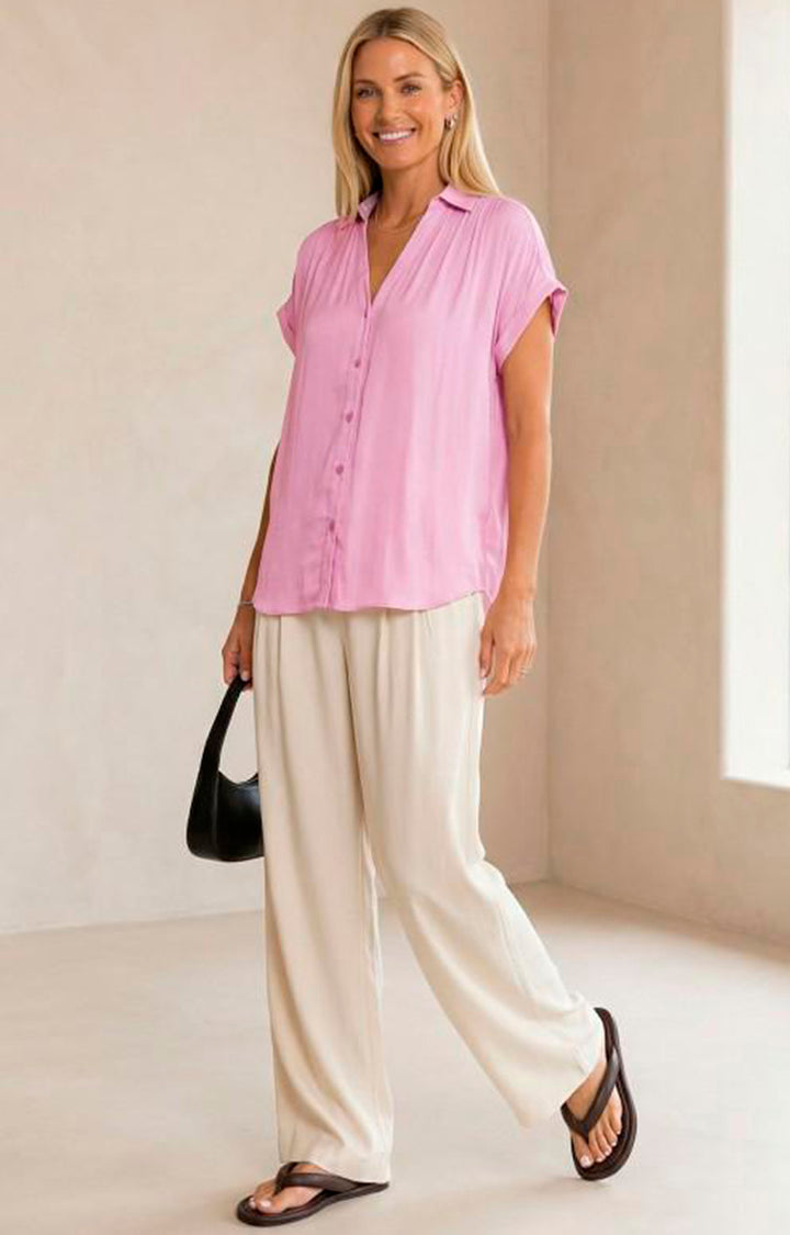 Blusa rosa de botones - BLUSA REGULAR Boutiquemirel 