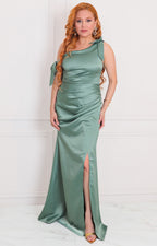Vestido verde con moños - VESTIDO LARGO REGULAR Boutiquemirel 