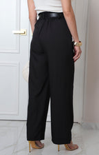 Pantalón pierna ancha con cinturón