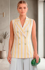 Chaleco con estampado de rayas amarillas - CHALECO REGULAR Boutiquemirel 