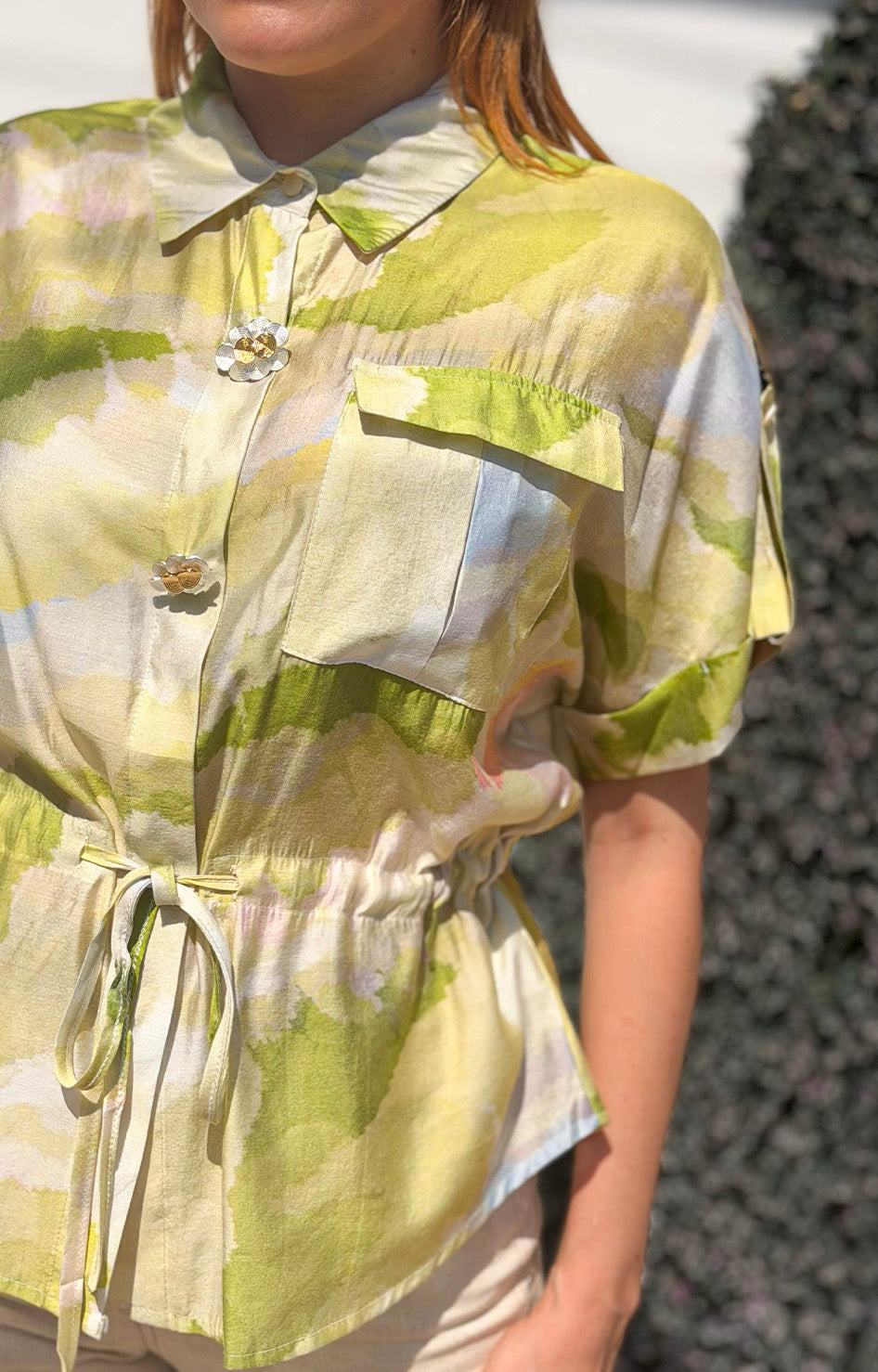 Blusa verde estampada - BLUSAS REGULAR Boutiquemirel 