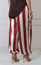 Pantalón de mezclilla regular Boutiquemirel a rayas verticales y cintura con resorte