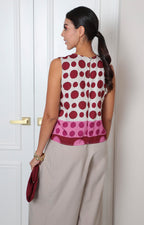 Blusa sin mangas estampado polka dots