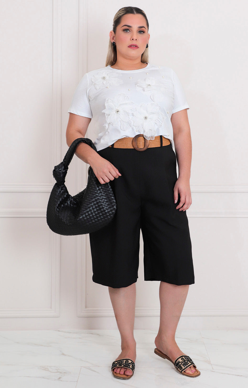 Blusa blanca estampado 3D