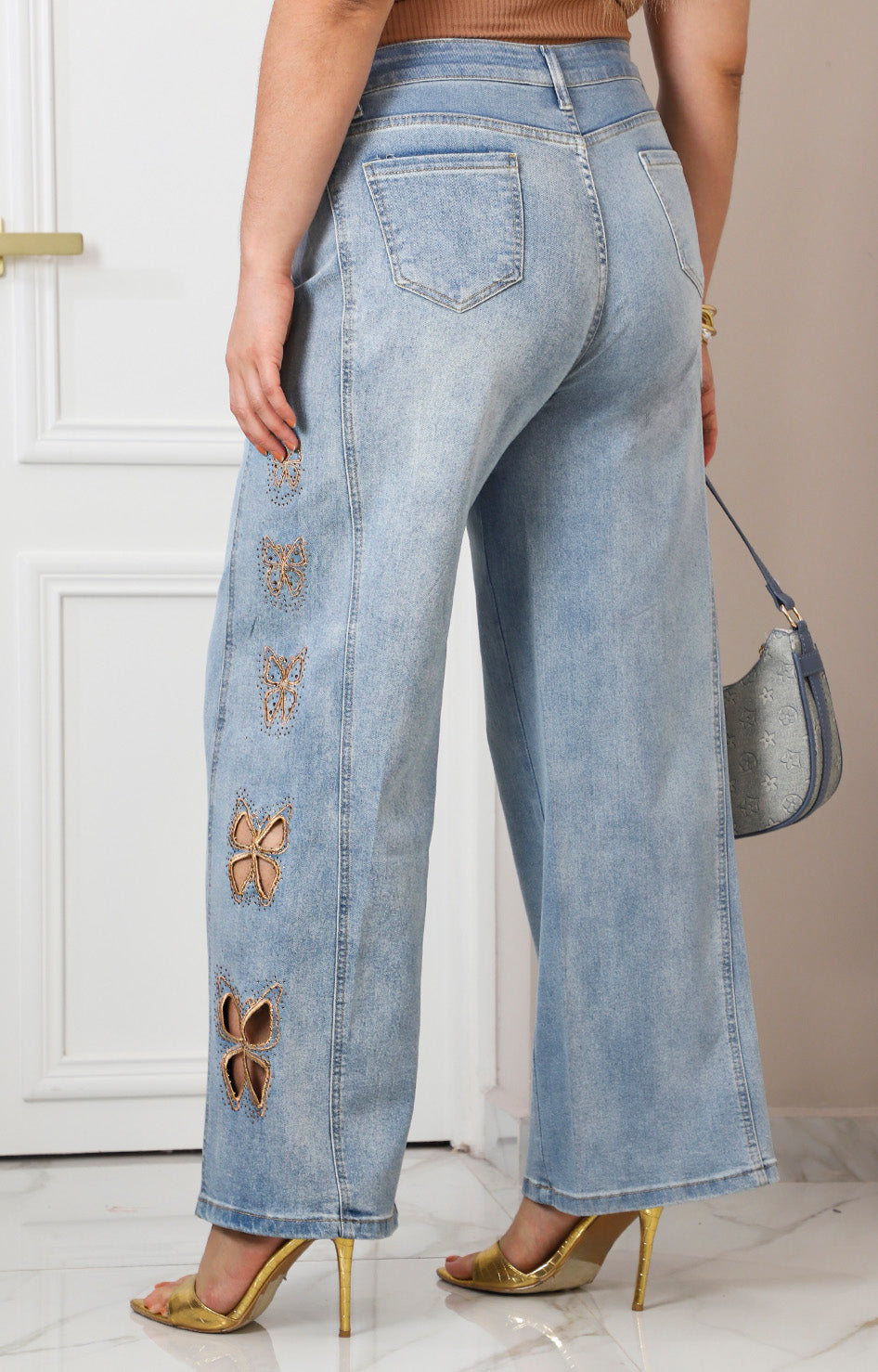 Pantalon de mezclilla estampado