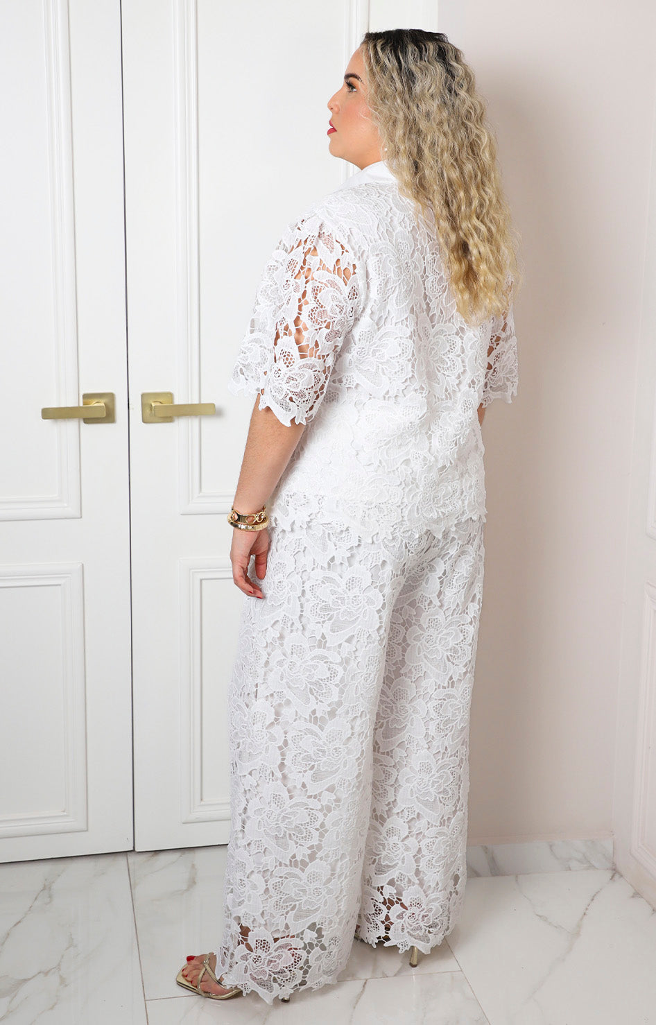 Conjunto camisero de guipur