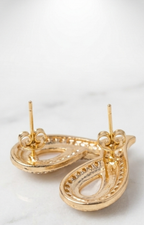Aretes Gota Dorada con Perla