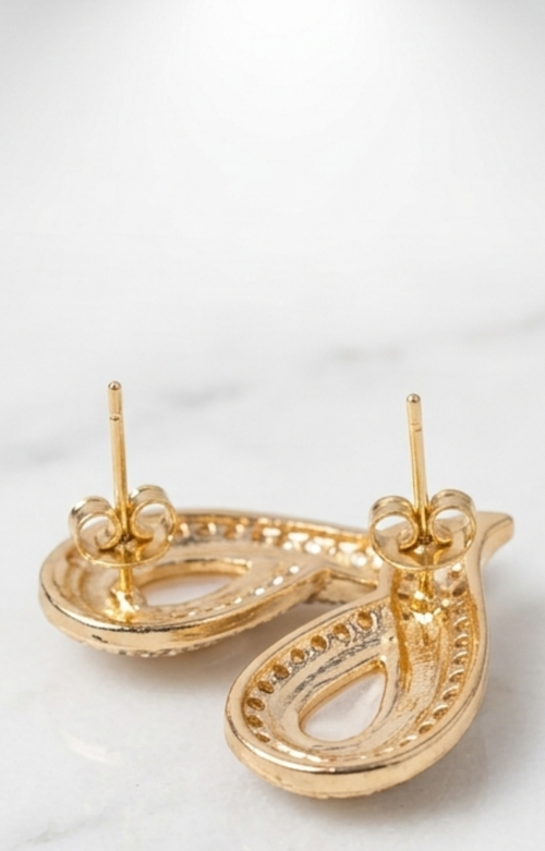 Aretes Gota Dorada con Perla