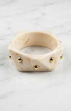 Pulsera geométrica beige con detalles dorados - PULSERA Boutiquemirel 