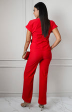 Conjunto rojo con flor 3D