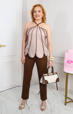 Blusa halter beige