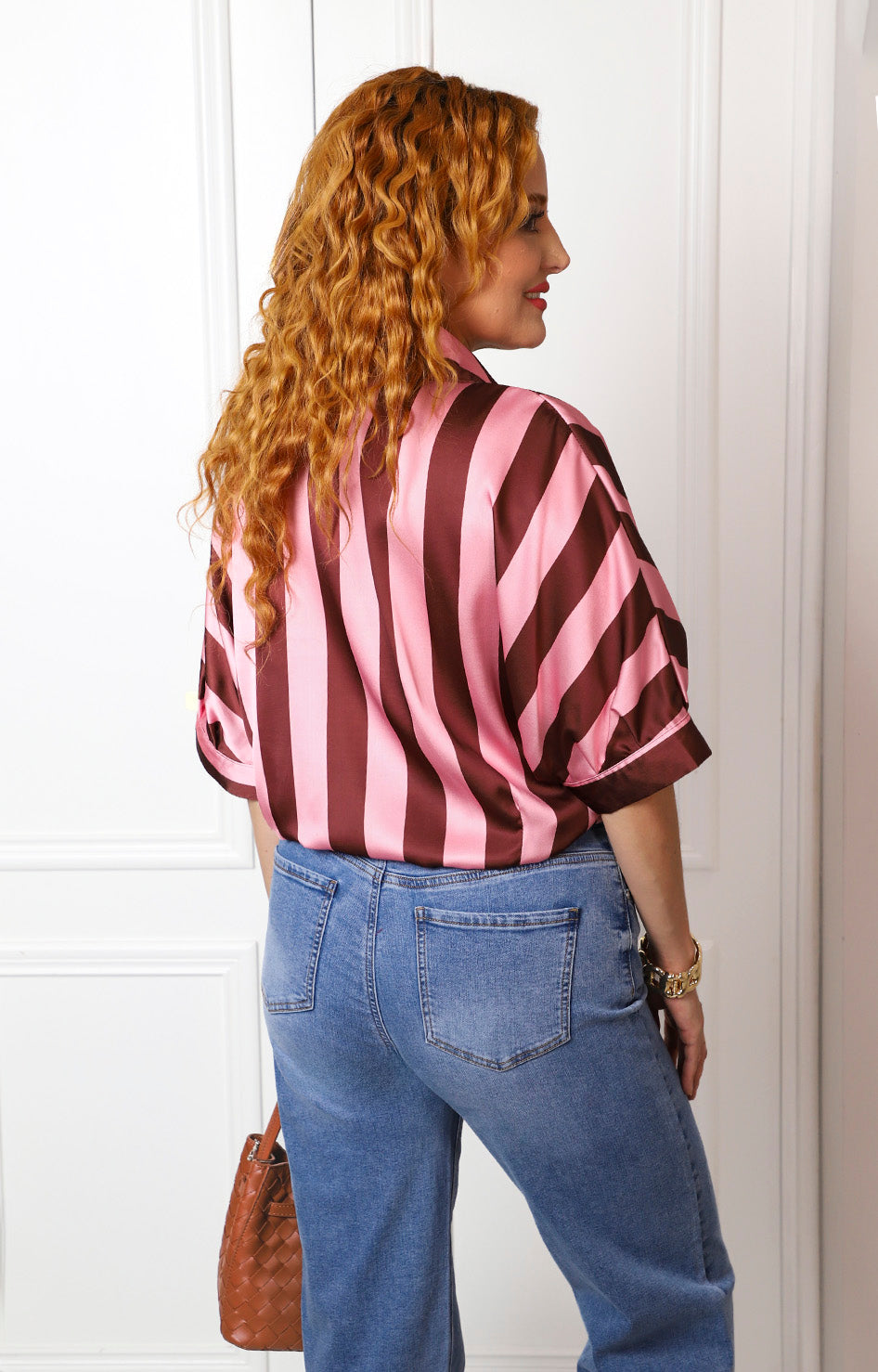 Blusa camisera a rayas con botones