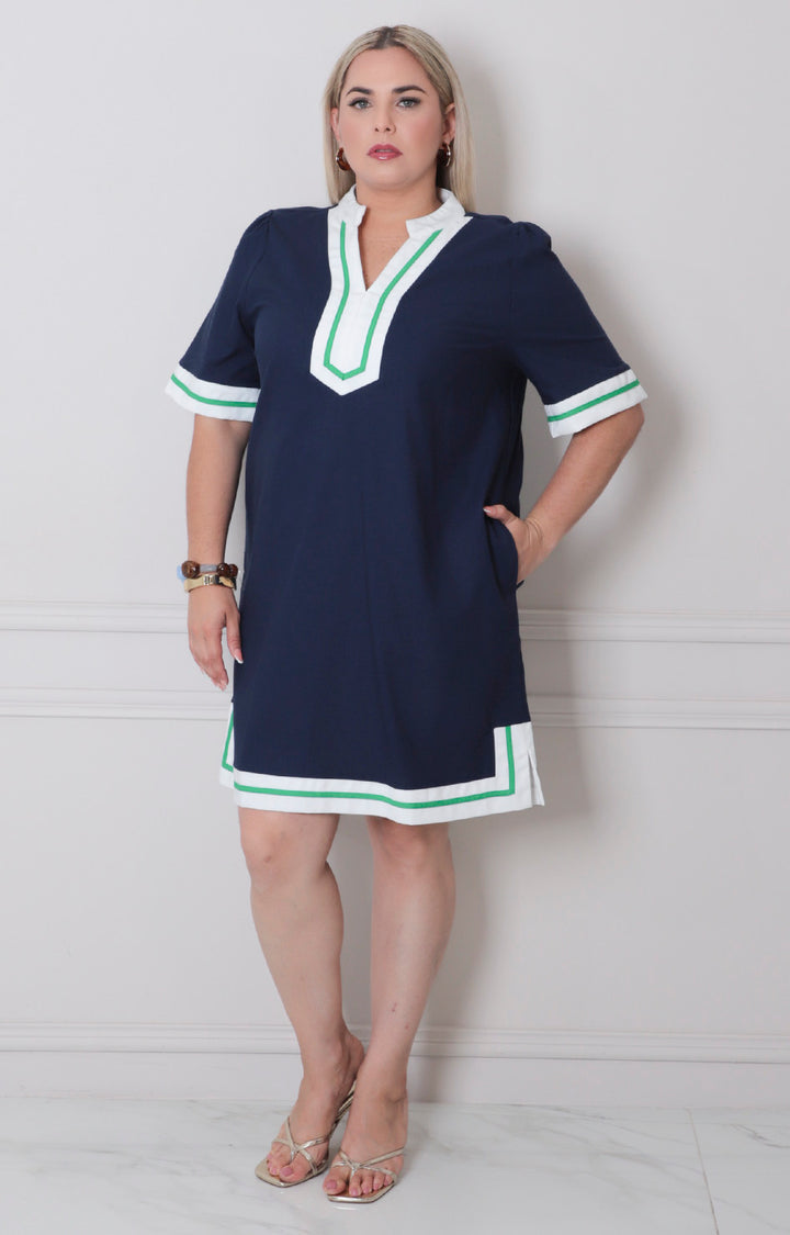 V*3-26*SHE+SKY*PST1137*AZUL MARINO - VESTIDO CORTO CURVY Boutiquemirel 