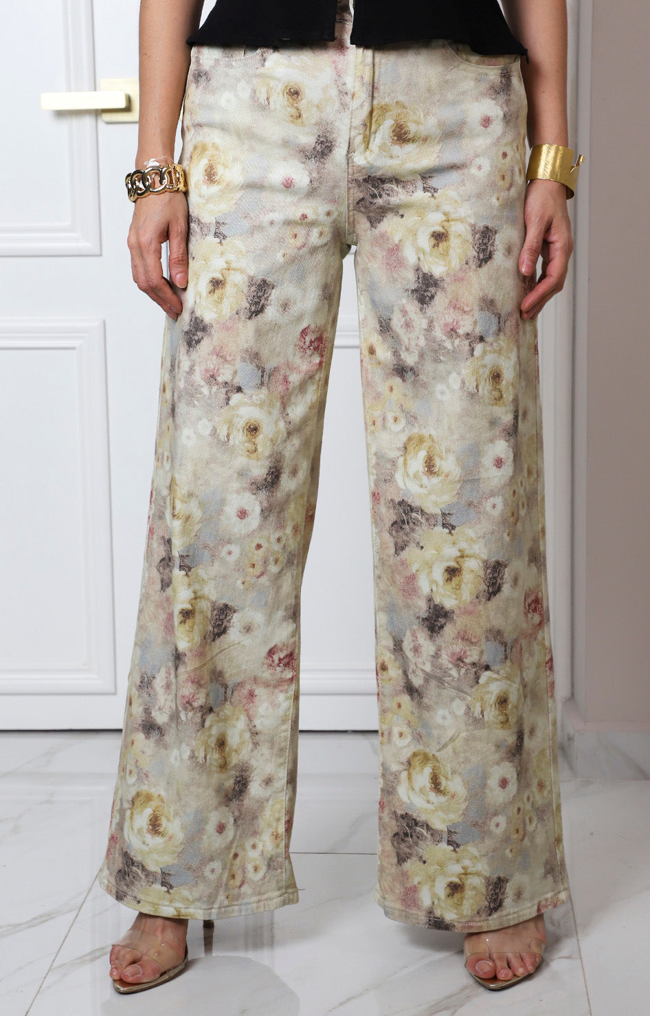Pantalón con estampado floral