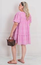 Vestido rosa estampado