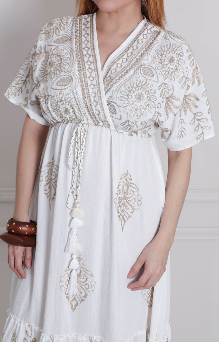 Vestido estampado con bordado - VESTIDO LARGO REGULAR Boutiquemirel 