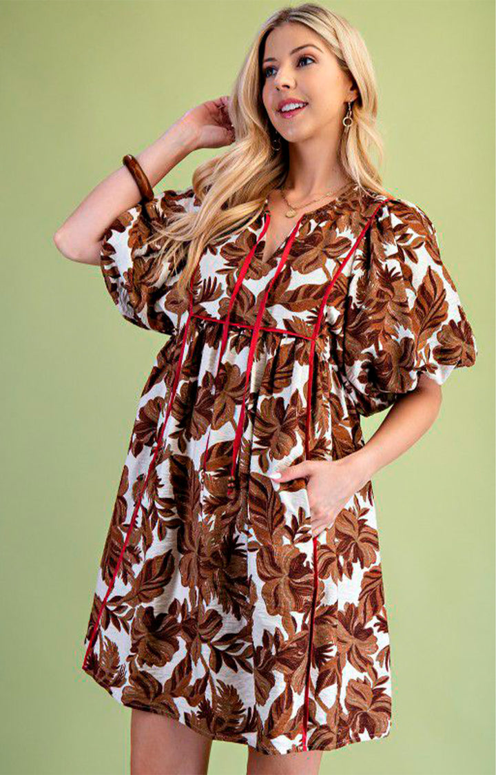 Vestido estampado corto