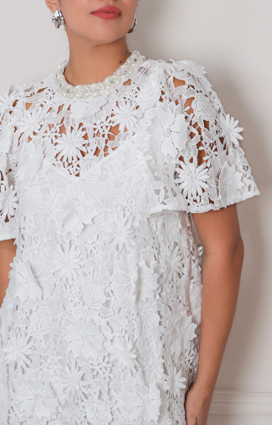 Vestido blanco de guipiur - VESTIDO LARGO REGULAR Boutiquemirel 