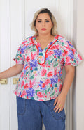 Blusa rosa estampada