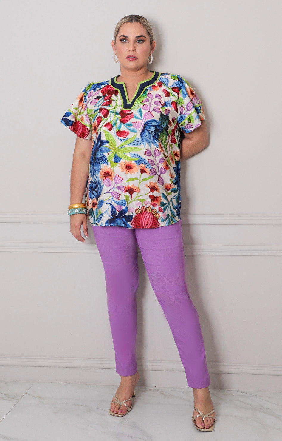 Blusa multicolor estampada - BLUSAS CURVY Boutiquemirel 